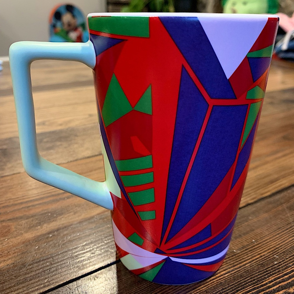 TEAVANA • tall coffee tea mug 2016 • geometric colourful abstract artsy unique